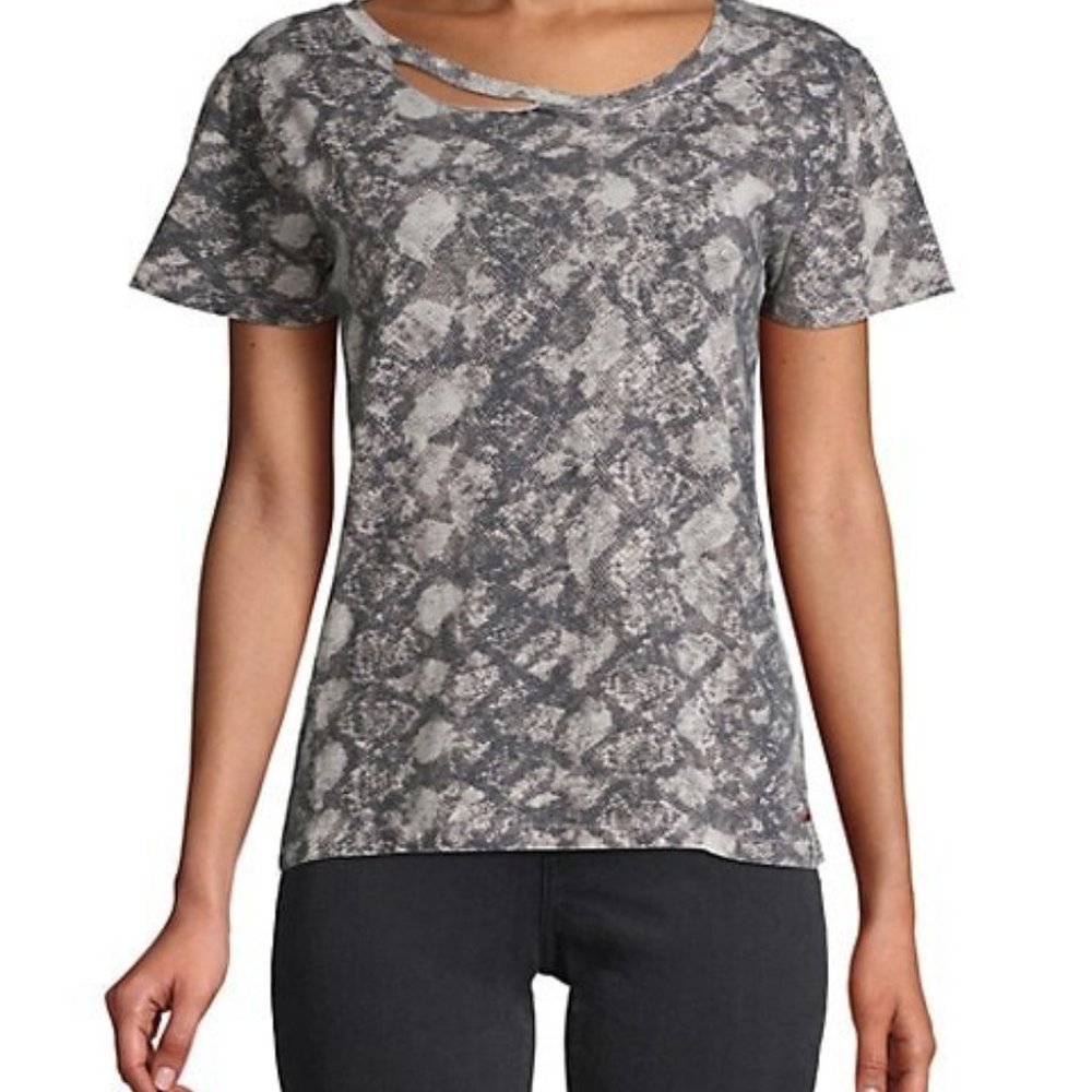 n:PHILANTHROPY Snakeskin Print Cotton T Shirt NWT